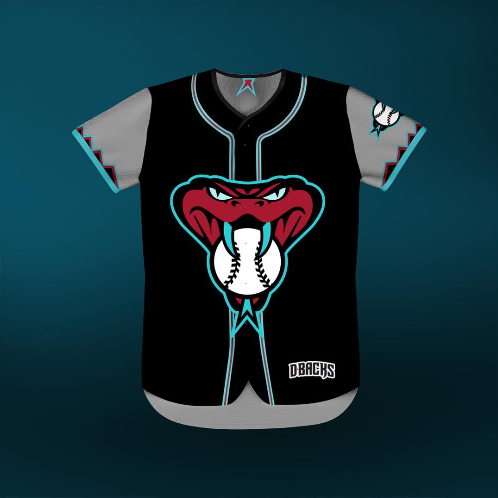 Creative rebrand of the Arizona Diamondbacks MLB baseball jersey