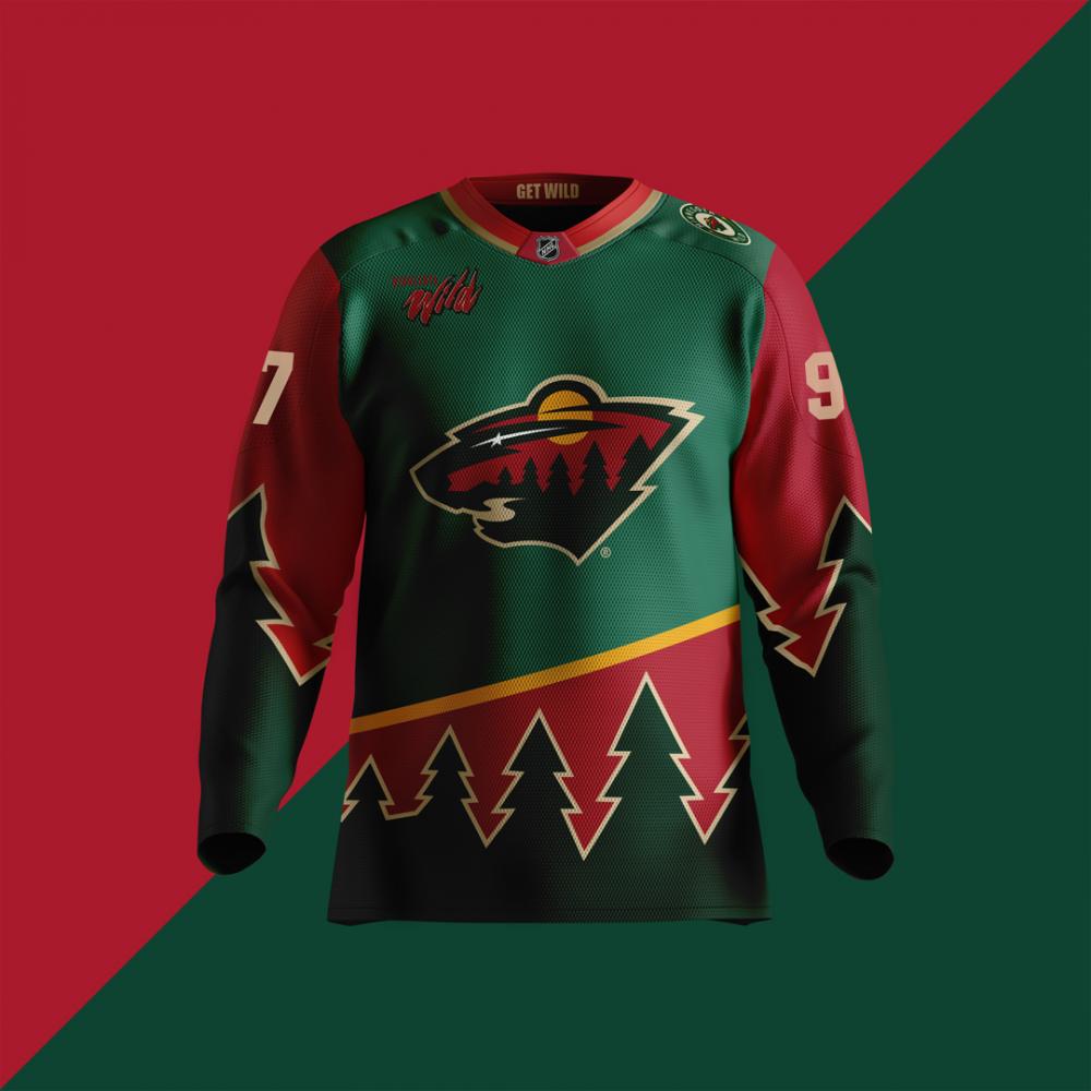 Creative rebrand of the Minnesota Wild hockey jersey