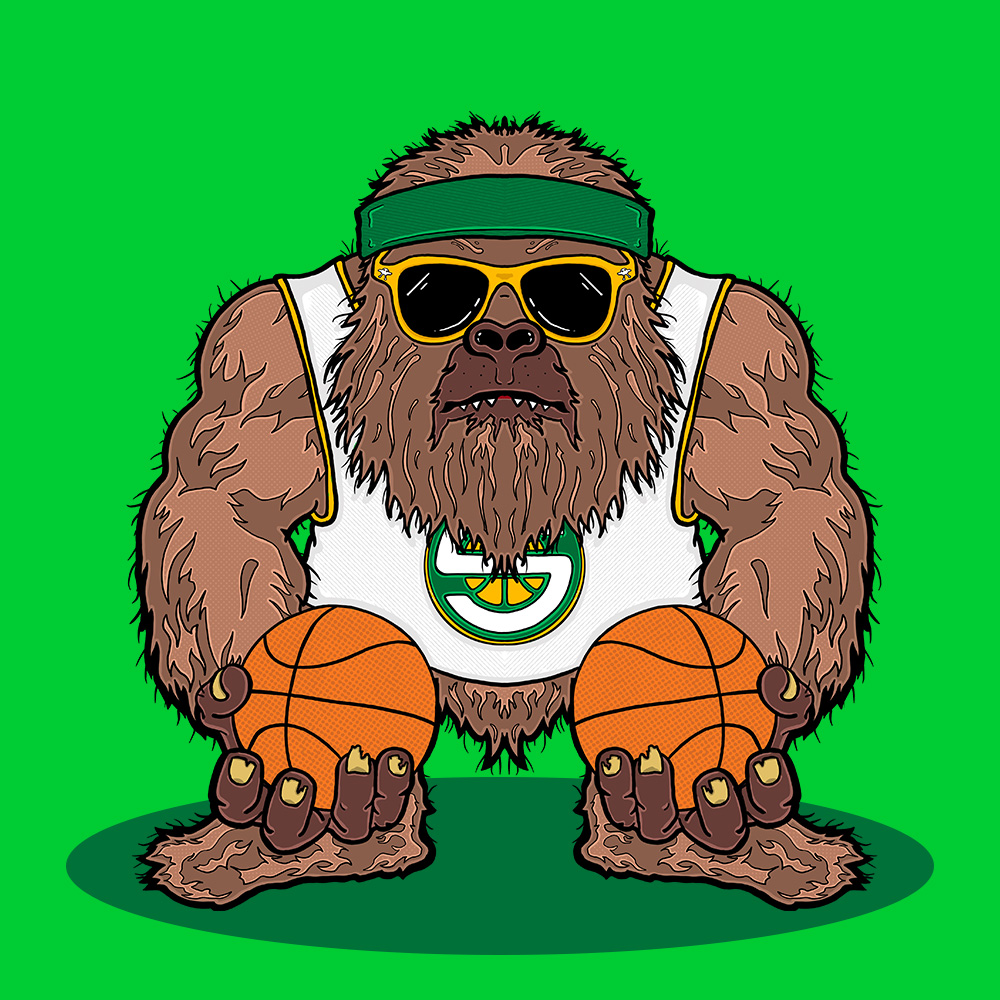 Creative rebrand of the defunct Seattle SuperSonics NBA basketball team mascot